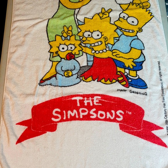 Rare - "The Simpsons" Beach Towel  (Vintage 1990's) - Picture 1 of 15